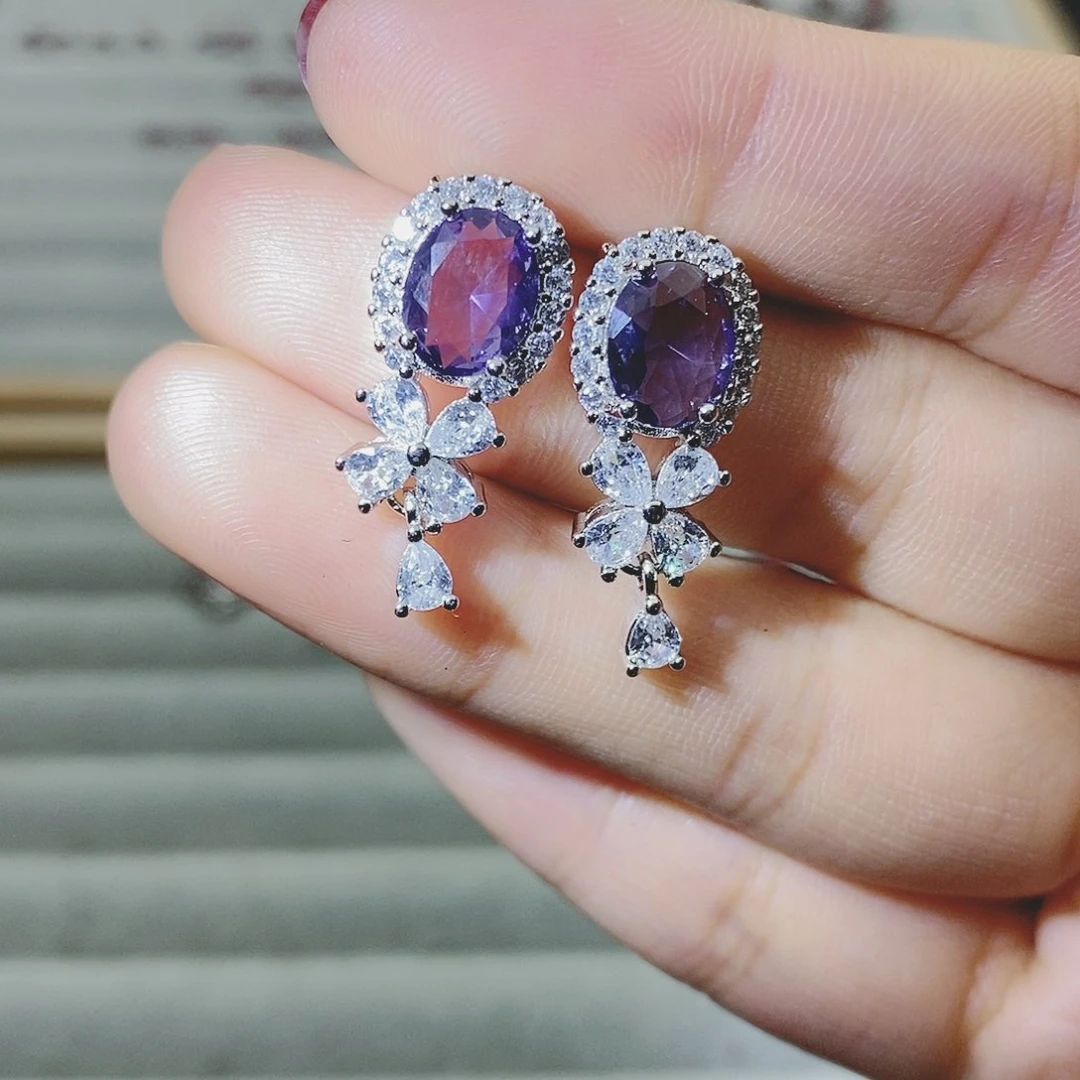 【闪购商品】托帕石耳饰银S925镶嵌