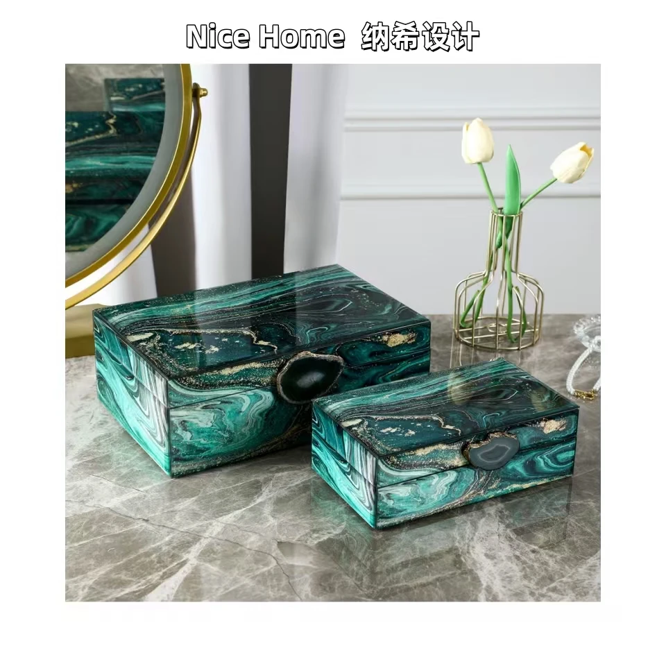 外贸高级感首饰盒珠宝收纳盒轻奢风家用桌面摆件包装礼盒套装