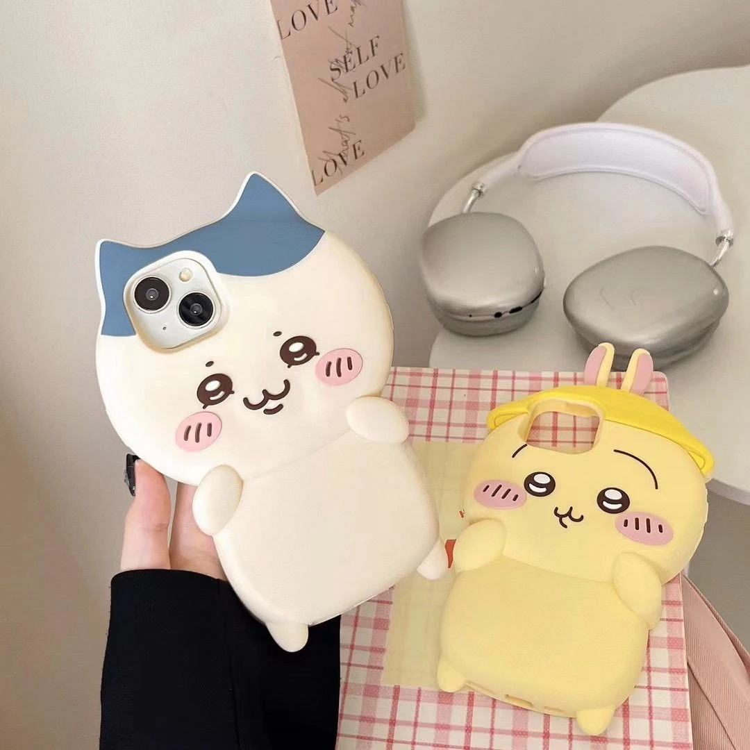 (苹果)立体乌萨奇吉伊卡哇小八卡通适用iPhone15可爱软硅胶手机壳