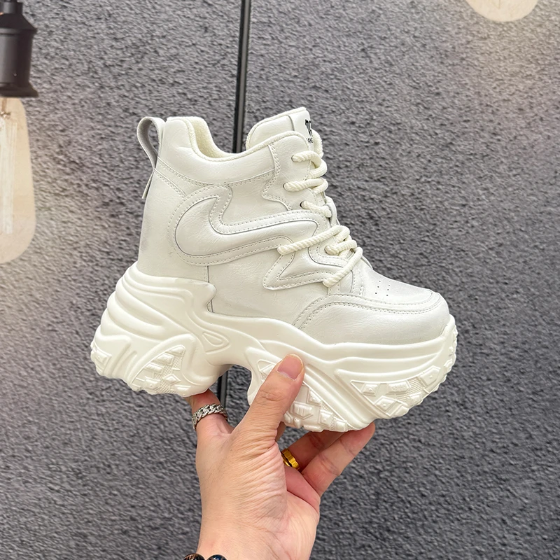 【珍珠白加绒33】厚底ins风2024增高潮鞋女鞋松糕老爹鞋A982