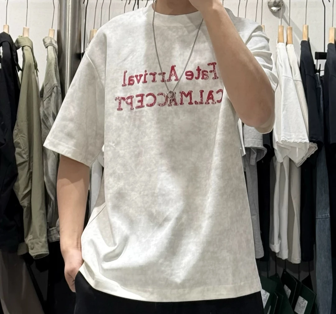 2025新款字母夏季短袖T恤时尚扎染色T恤夏季薄款圆领短袖时尚休闲