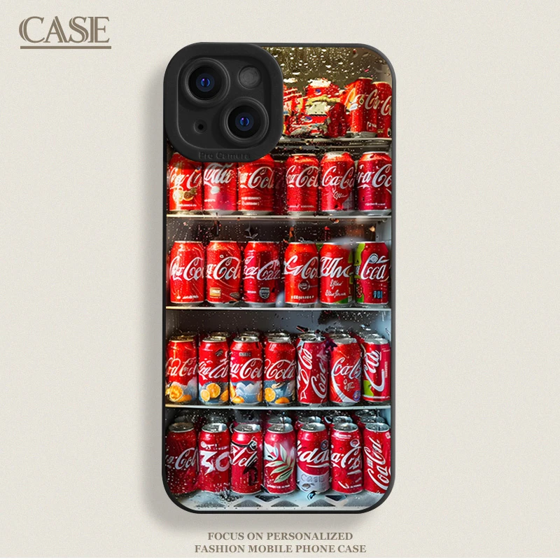 夏日汽水可乐适用iPhone16ProMax手机壳15苹果14软13瞳影12磨砂11