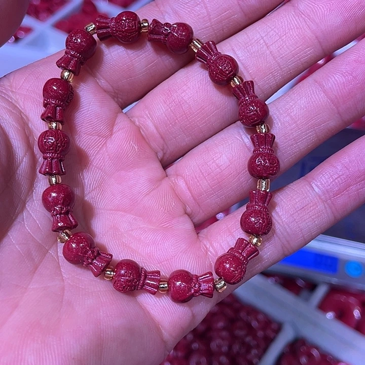 天然辰砂紫金砂福袋手链