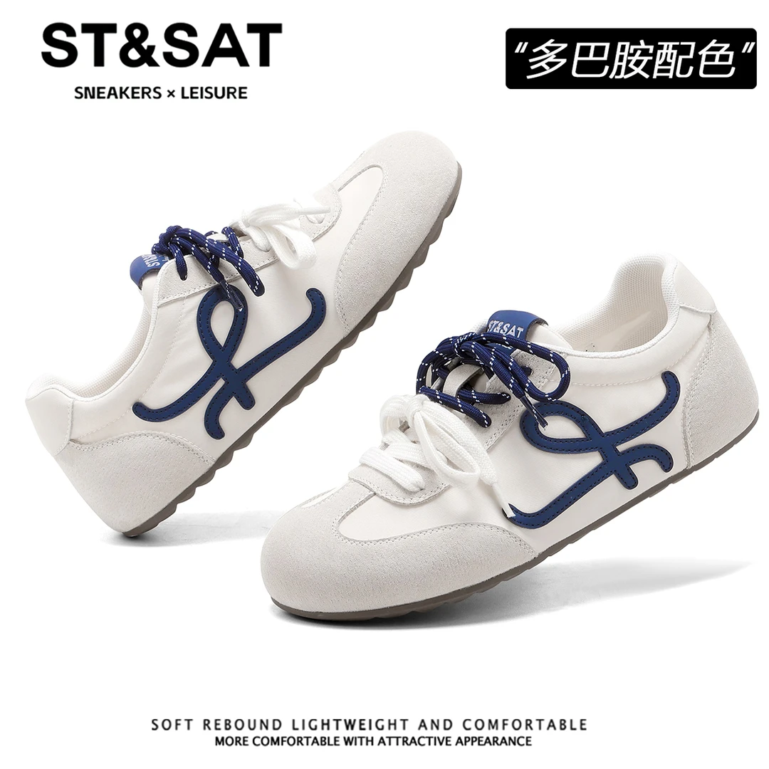 星期六百搭透气芭蕾德训鞋女款2025新款运动阿甘鞋高颜值小白板鞋