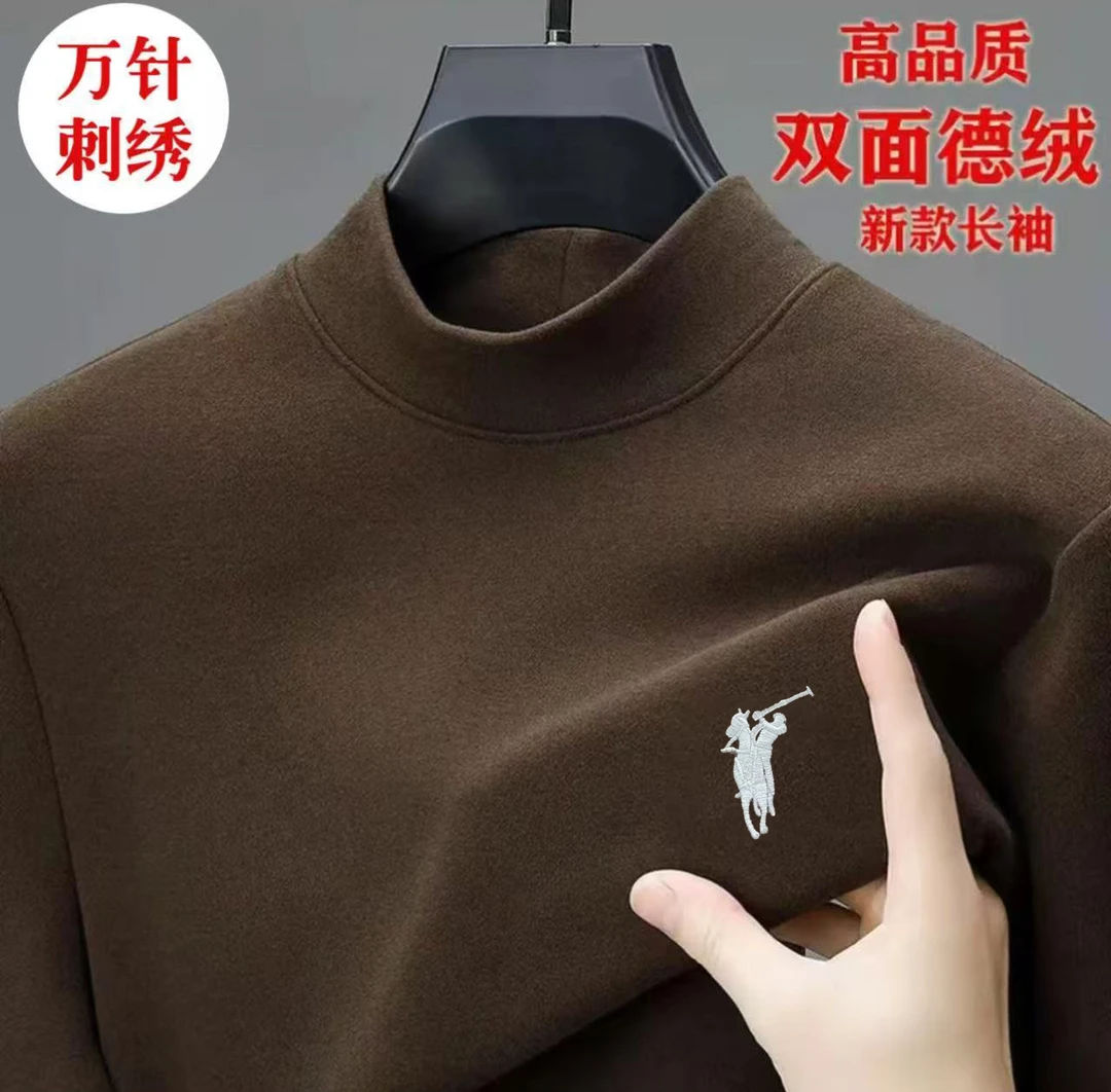 半高领德绒打底衫男秋冬t恤长袖T恤中领保暖加厚内搭男-03