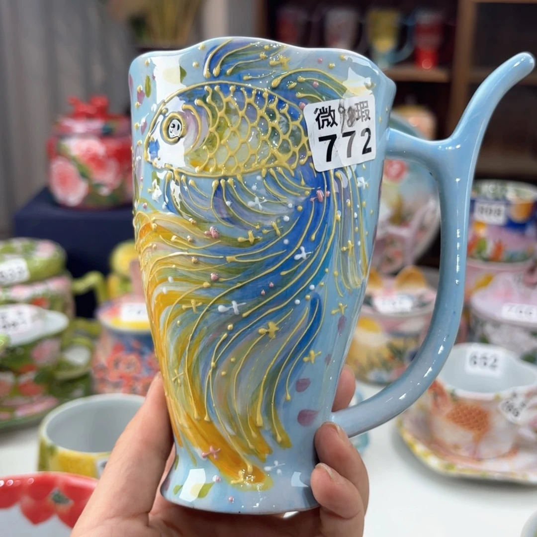 景德镇手绘高温釉下彩陶瓷茶具