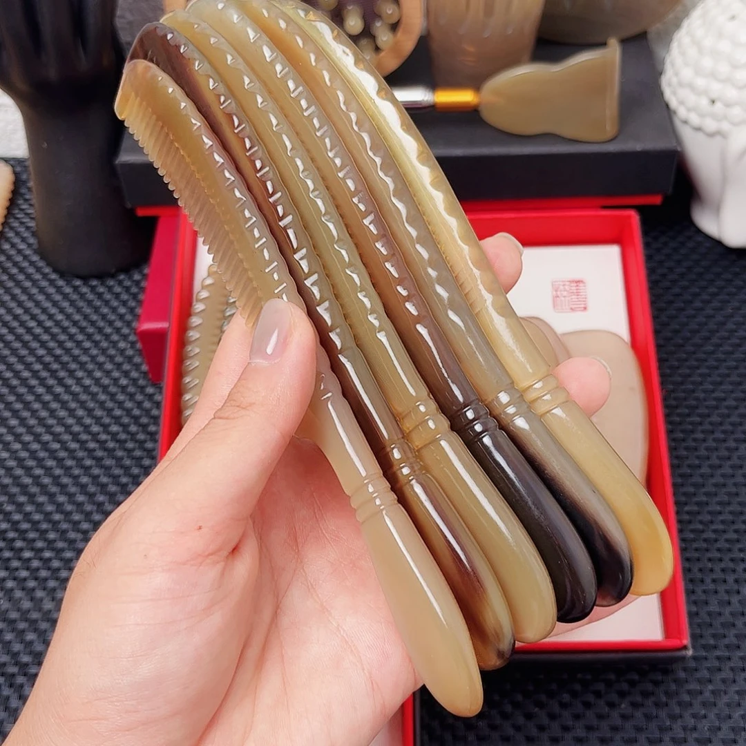 手工制作纯牛角梳子