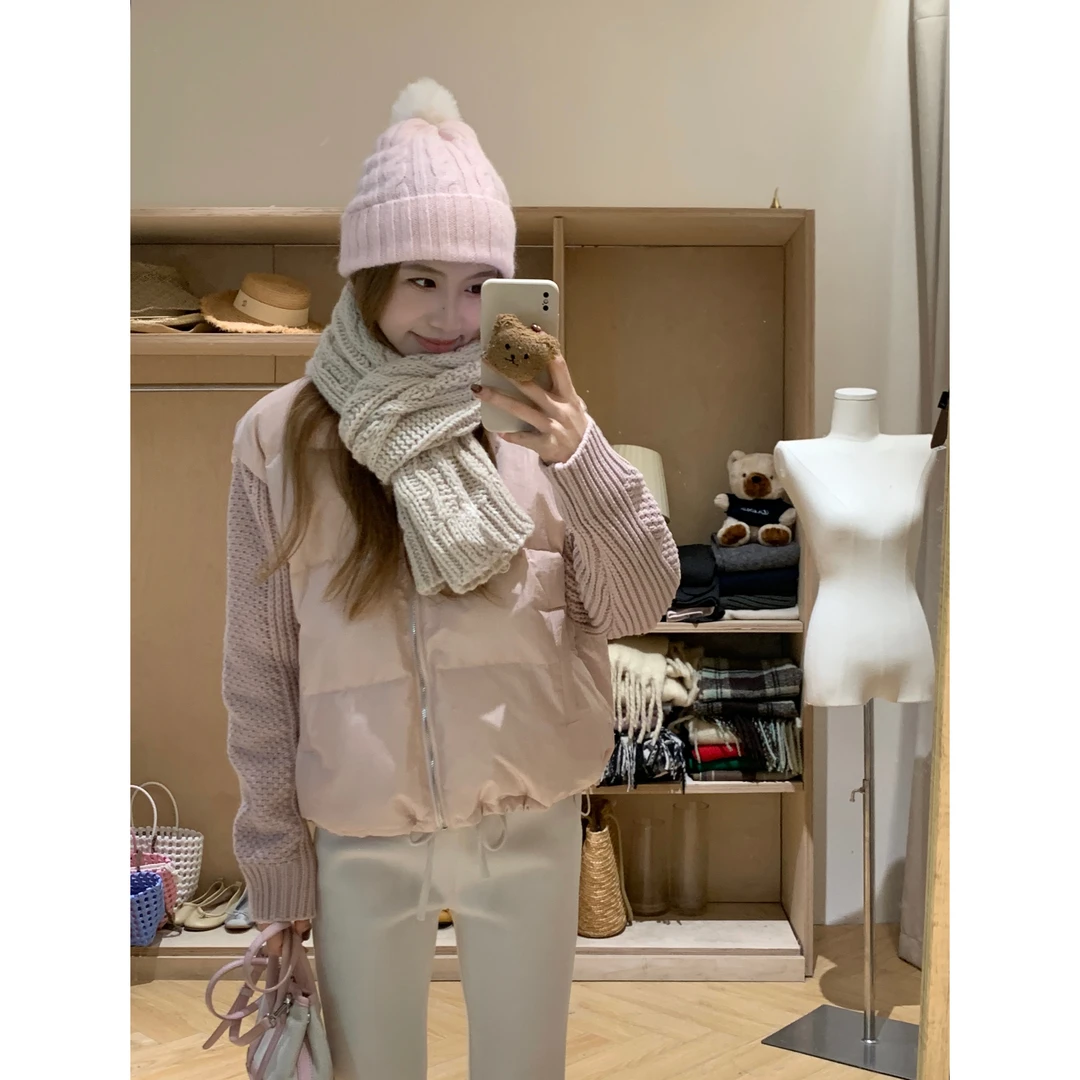 【YS】‘芬兰童话’针织拼接毛毛领短款新国标羽绒服~X667