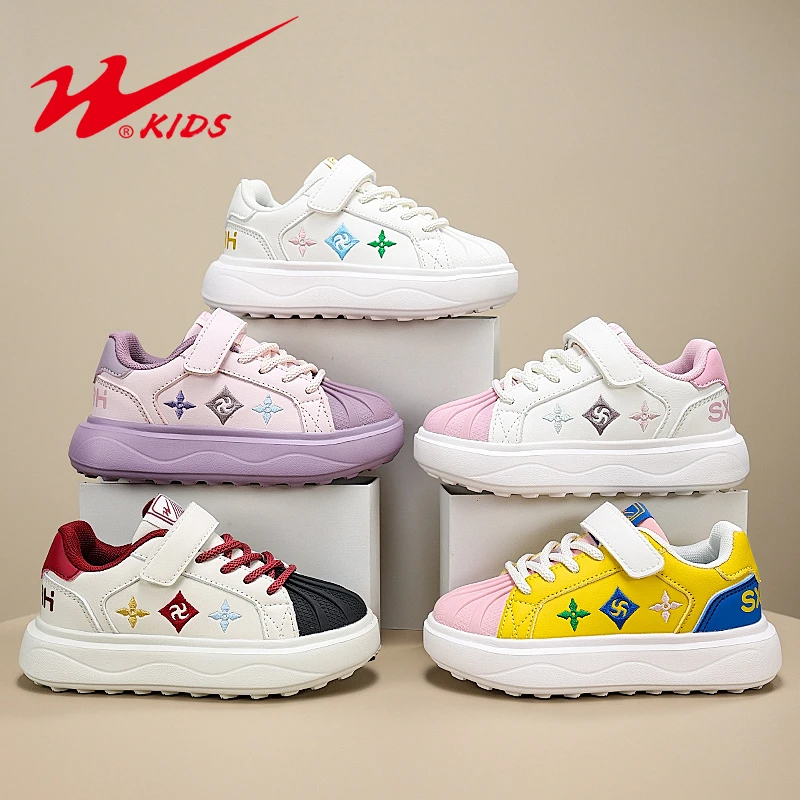 双星童鞋秋季新款皮面防水男女童板鞋中大童时尚百搭休闲鞋90261