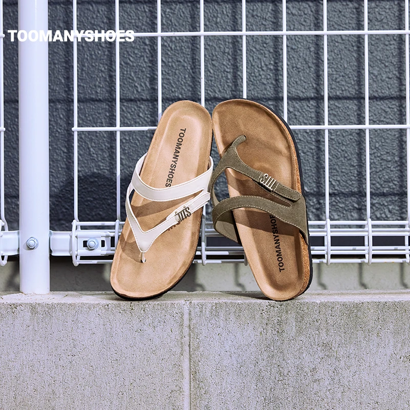 Toomanyshoes勃肯拖鞋25夏新款普罗旺斯夹脚人字拖厚底凉拖女外穿