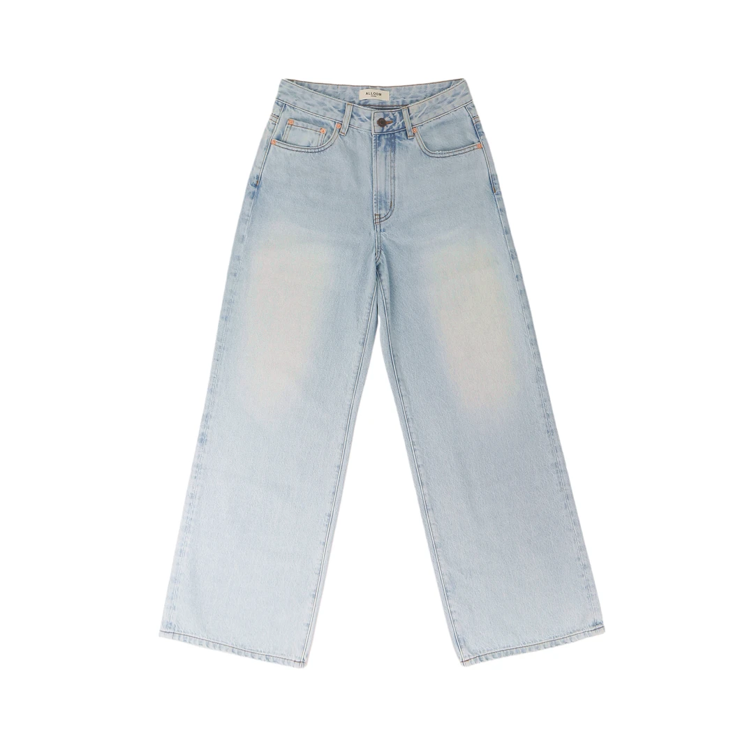 ALL原创2025年秋季新款直筒韩版宽松休闲时尚潮流浅蓝牛仔裤水洗