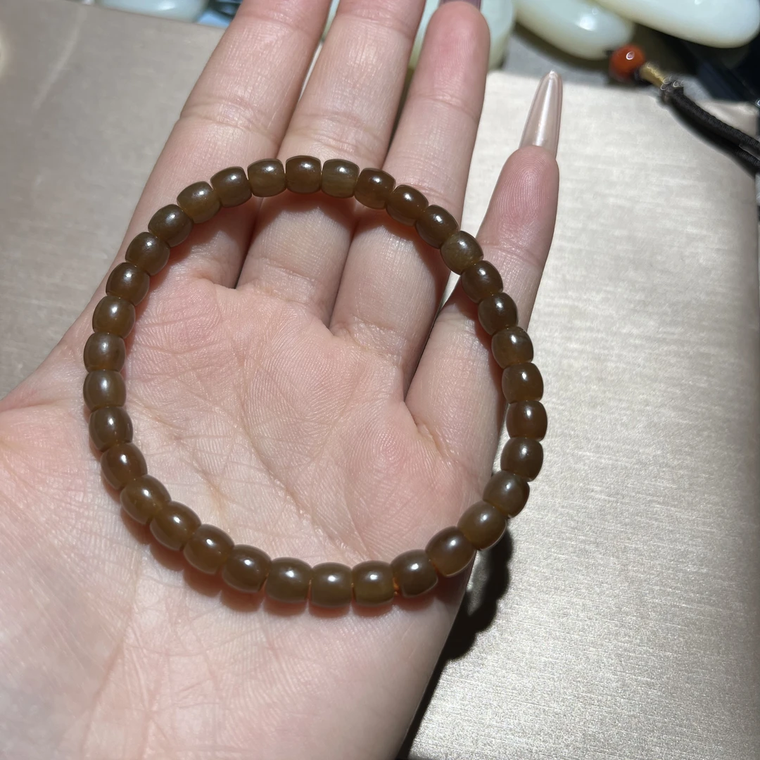 【德艺兄弟】DYY1343 和田玉红糖手串卡4+