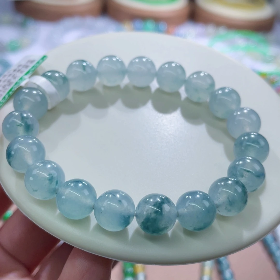 未镶嵌手链翡翠小*几蓝花尾款