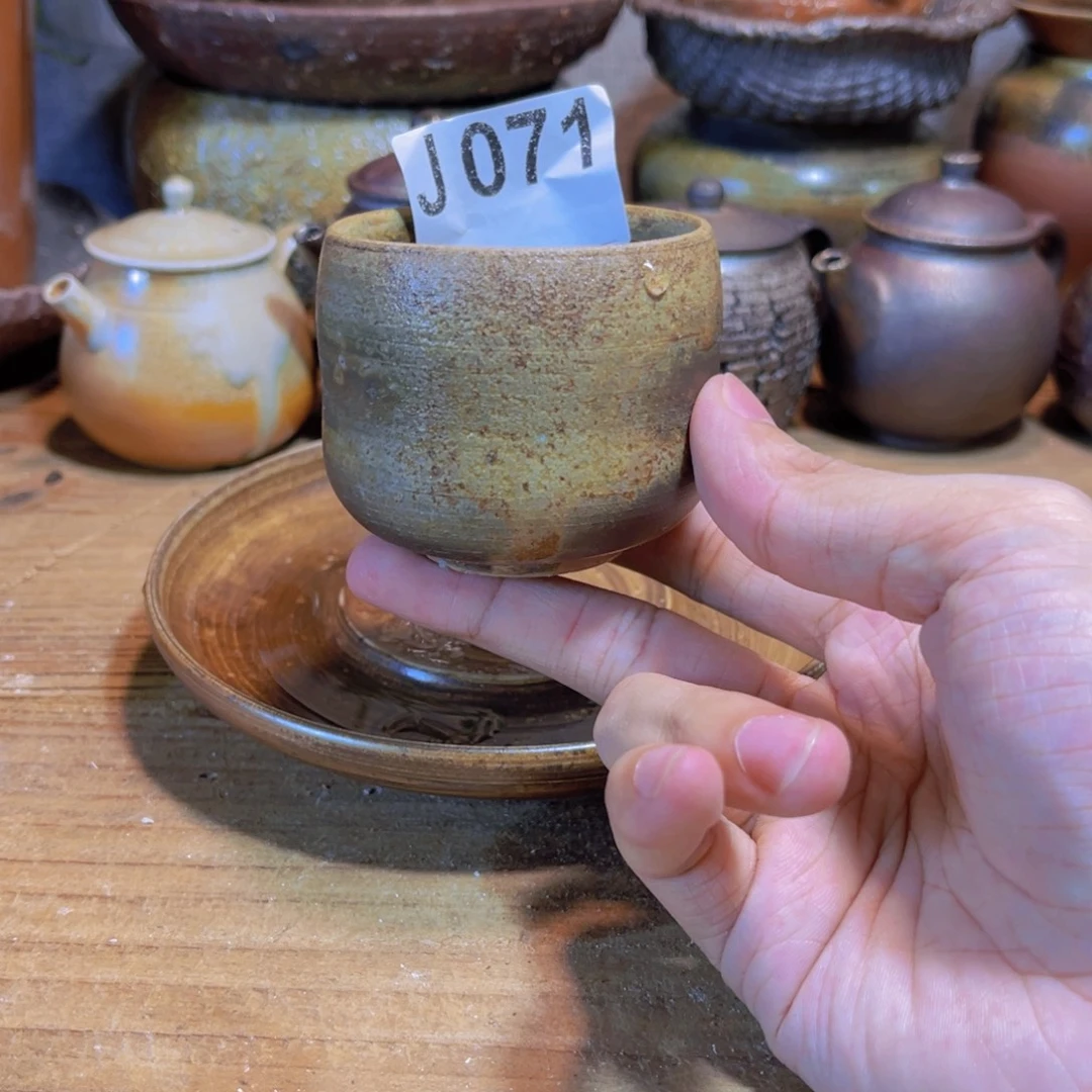 纯手工制作工艺（柴烧）裸烧纯手工制作柴烧杯071