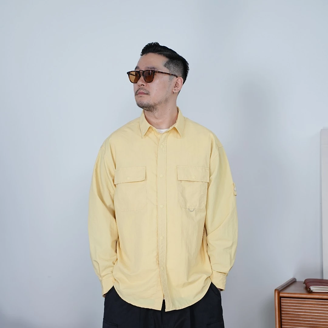 25FW秋季户外速干工装衬衫港风休闲长袖衬衣山系宽松百搭翻领外套