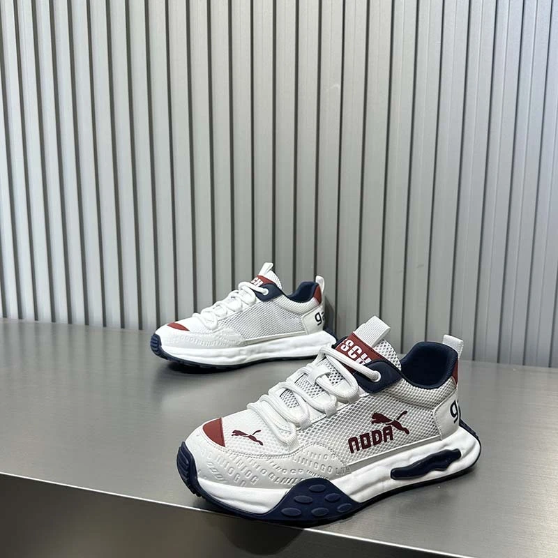 潮牌时尚休闲鞋2025夏季款透气网面软底小白鞋舒适轻奢小众运动鞋