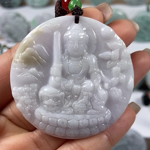 翡翠颈饰未镶嵌文殊菩萨福利