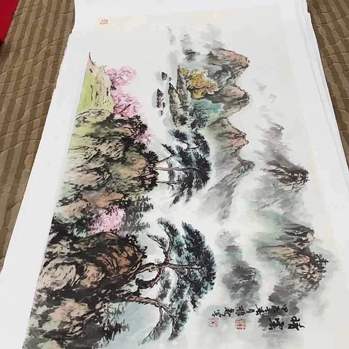 国画花鸟等图案四尺