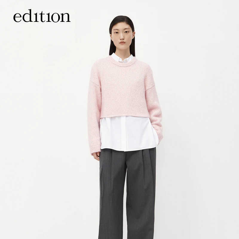 【赵老板专属】商场同款edition羊驼毛绵羊毛花纱毛衣#EBC3SWT021