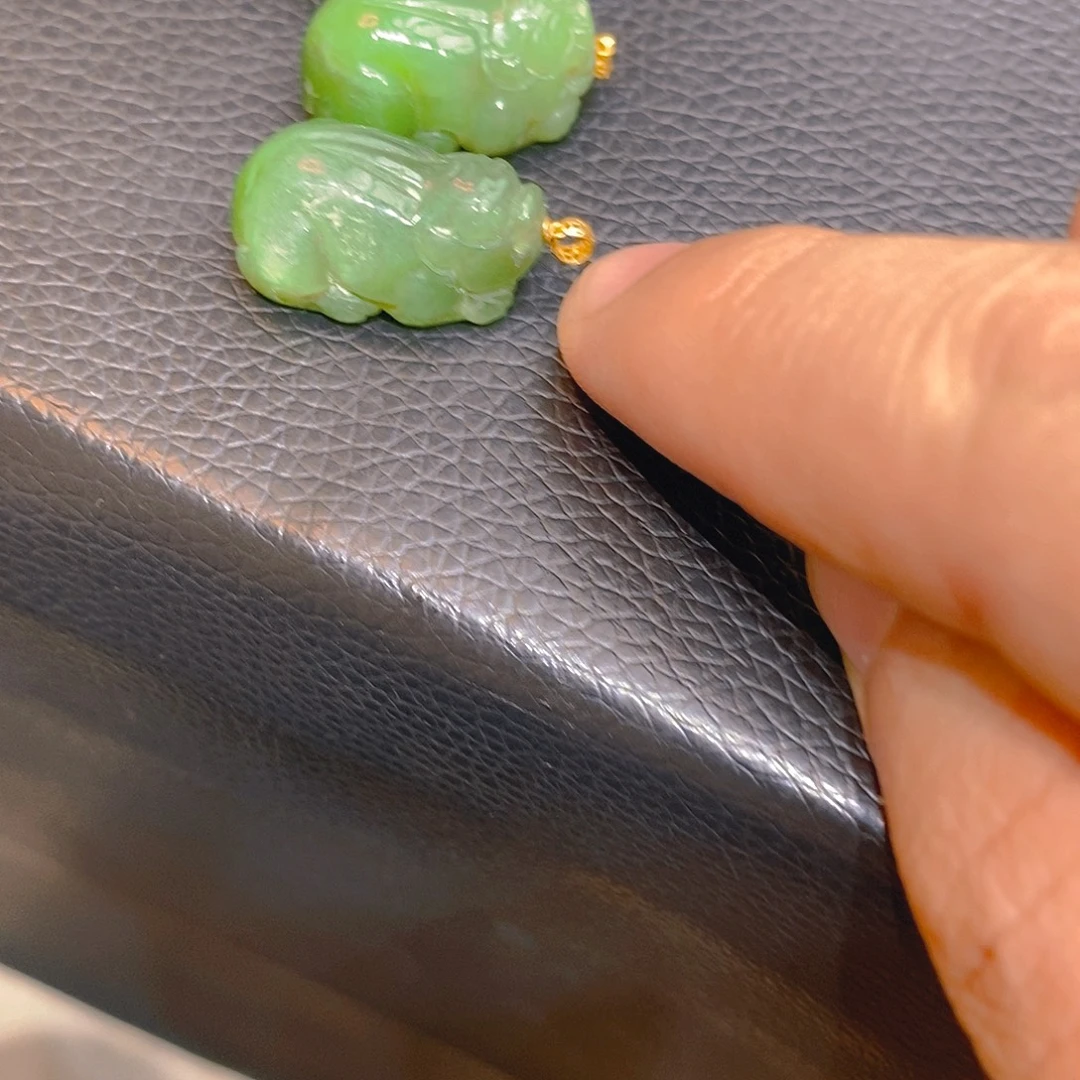 和田玉（碧玉）18K金镶嵌颈饰