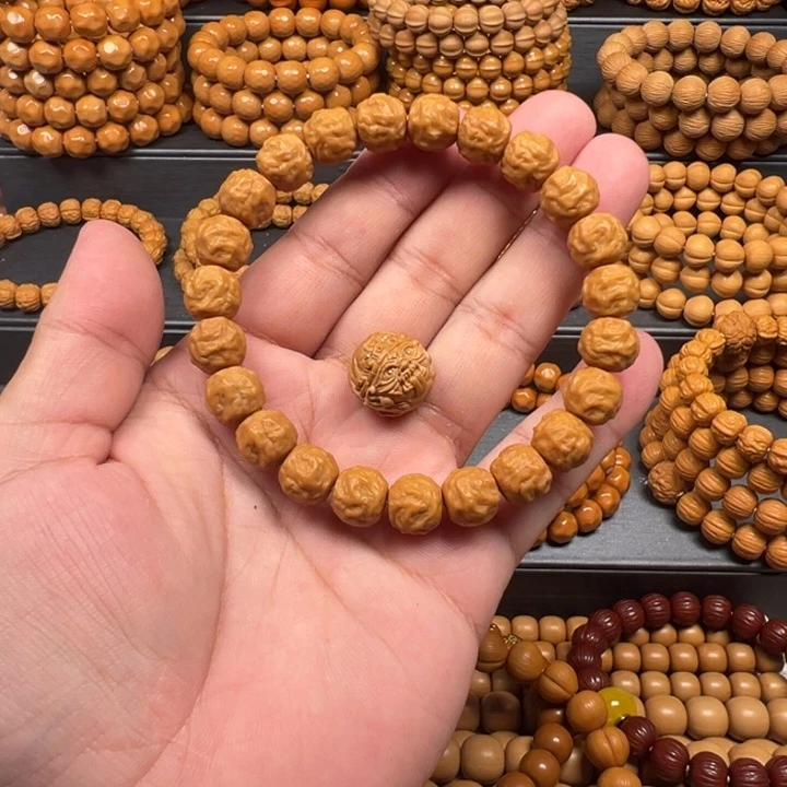 猴头核桃手串龙蛇+扎基拉姆镶嵌