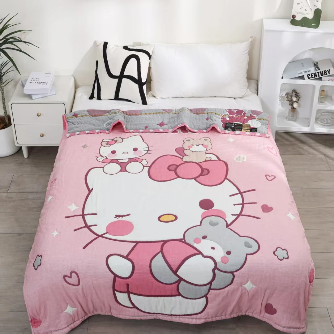 【甜心KT】150*200cm柔软亲肤透气春秋被秋季棉纱泡芙被