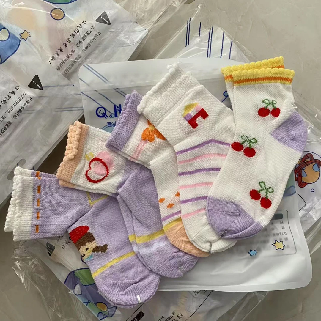 2025夏款女童袜子棉袜潮流百搭洋气