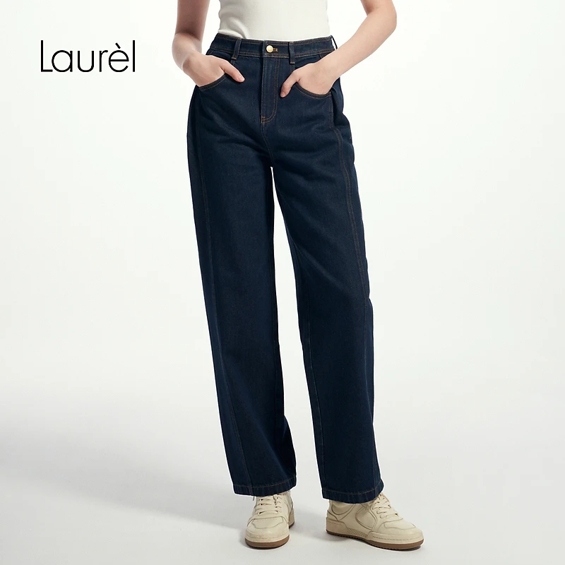 【妍妍专属】Laurel25春新款复古牛仔裤女LWD344K122DX9