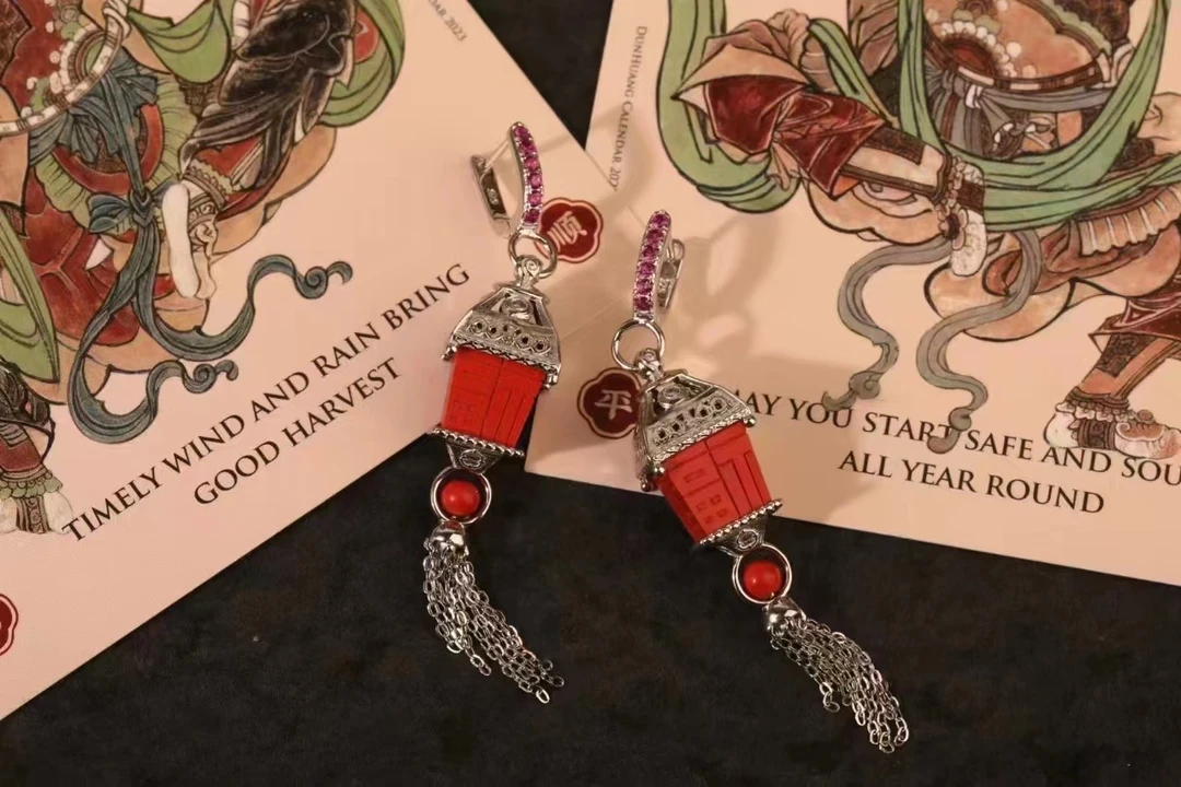 含辰砂工艺品【福音】耳坠