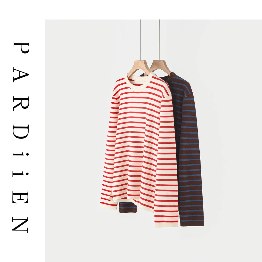 【北总严选】帕迪恩FL拼色条纹圆领衫25PD-06-9092