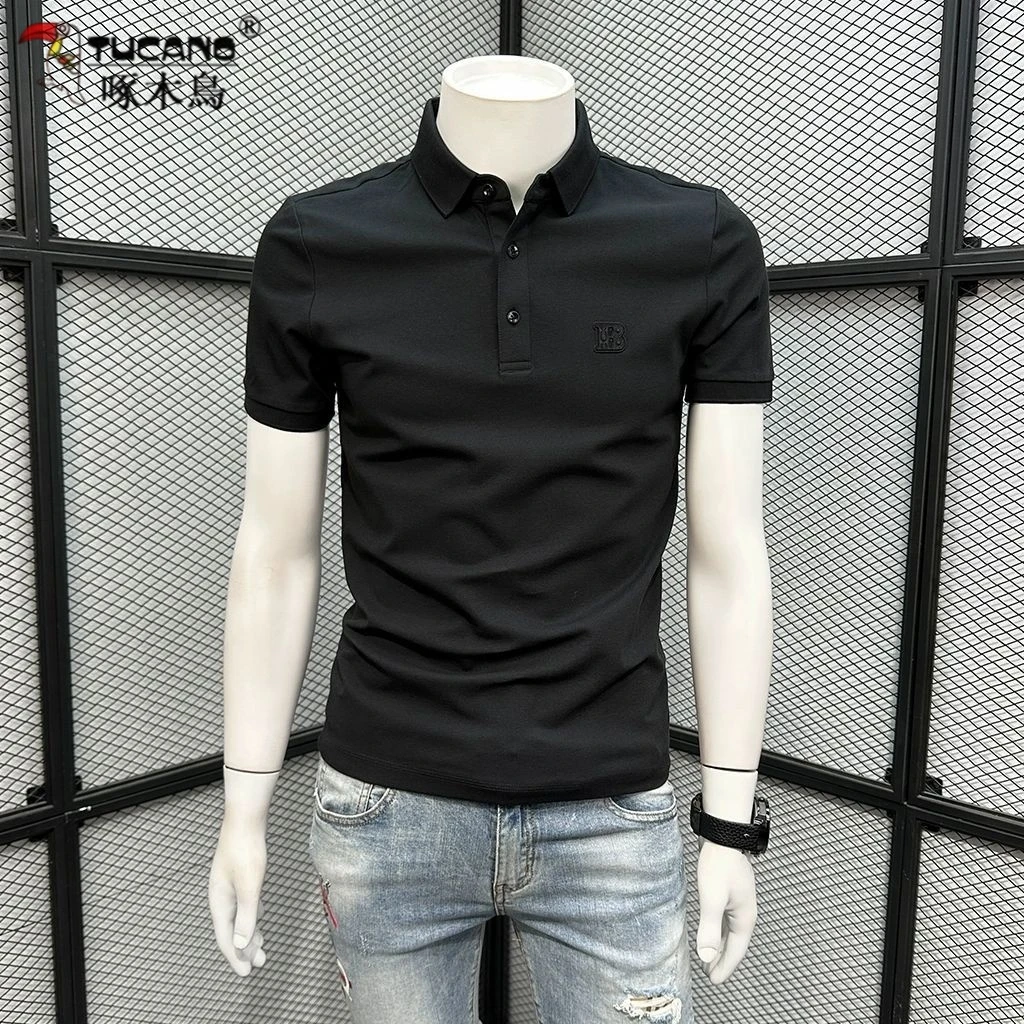 啄木鸟POLO衫男短袖t恤立体夏季新款休闲半袖高端潮牌修身时尚