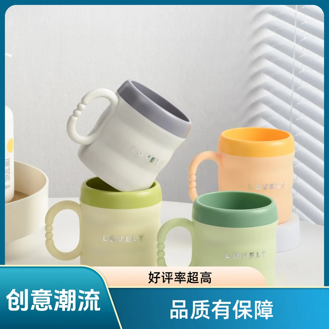 双层漱口杯加厚仿陶瓷牙刷杯家庭亲子杯情侣竹节刷牙杯