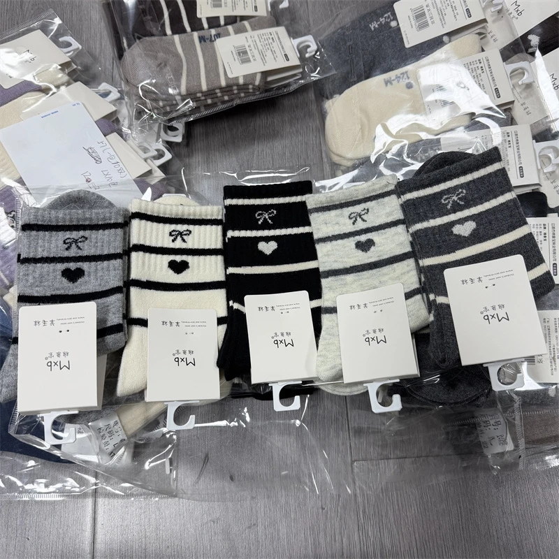 （5双装 款式颜色任发）1229儿童时尚休闲羊绒中筒袜-79