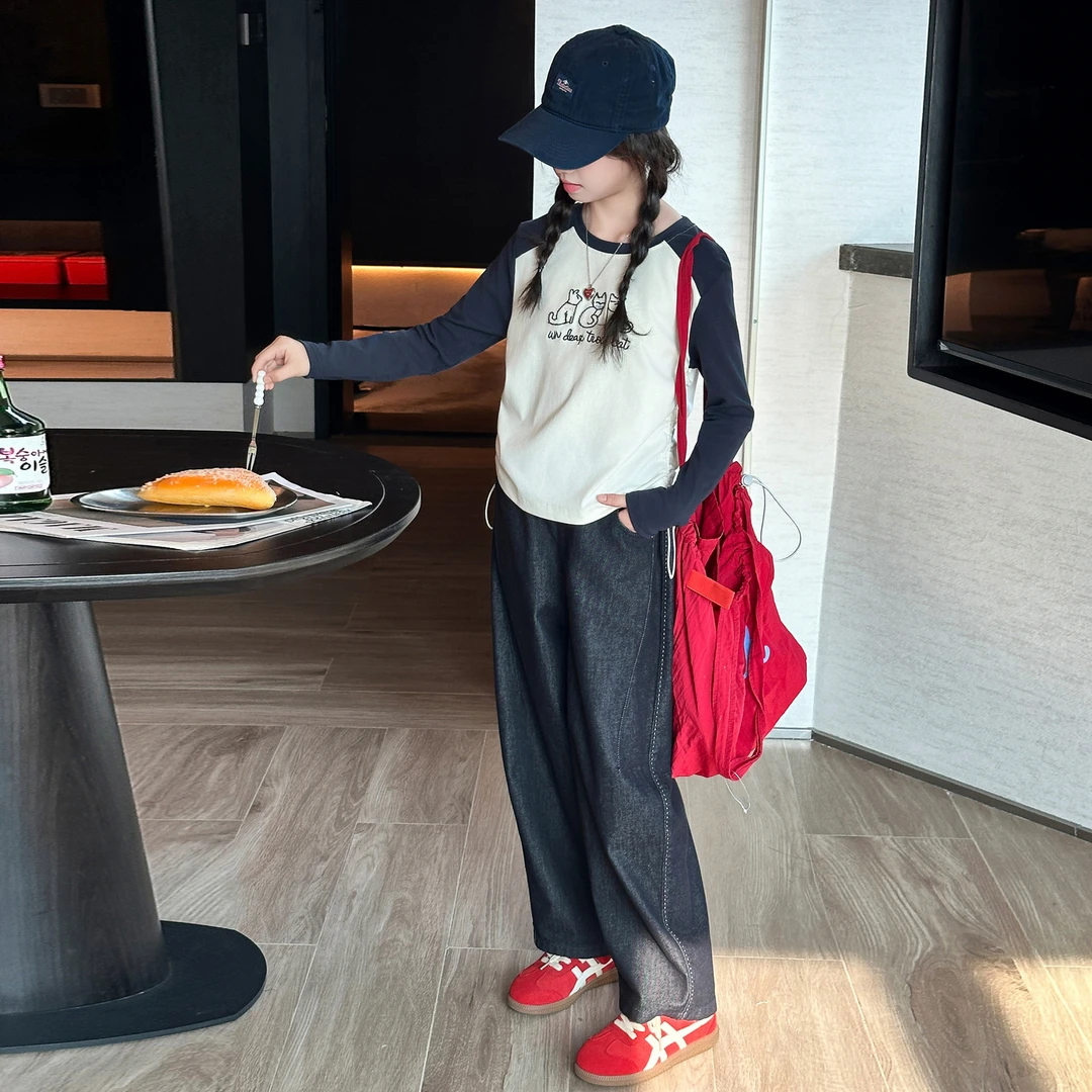 简约潮牌店铺儿童服装2025年新款衣服女童装秋装套装6-12岁高级感