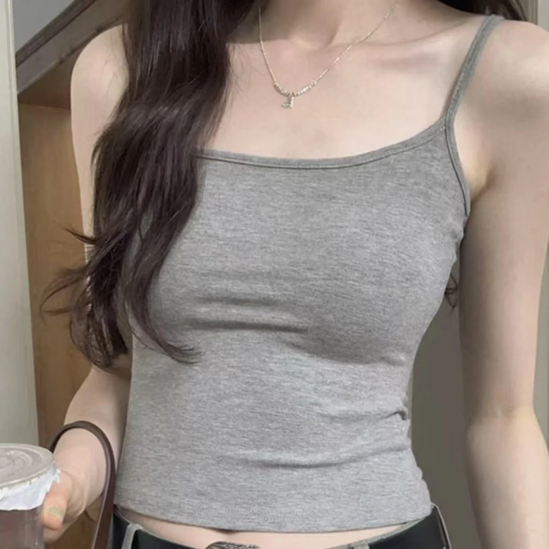 [胖鹅张] 夏季百搭纯色修身吊带背心 #371[实物以直播间展示为准]