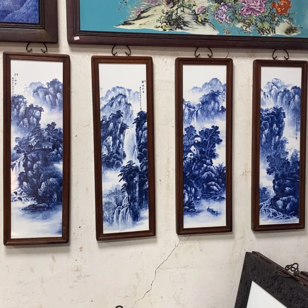 瓷80*28*4景德镇瓷板画柴窑烧制