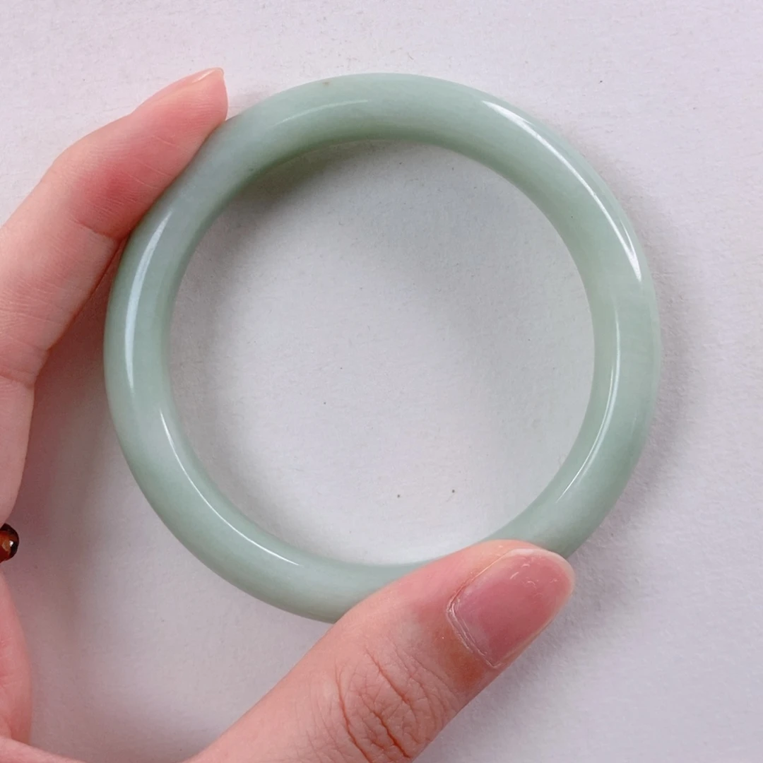 蓝田玉（蛇纹石化大理石玉）手镯未镶嵌浅**然