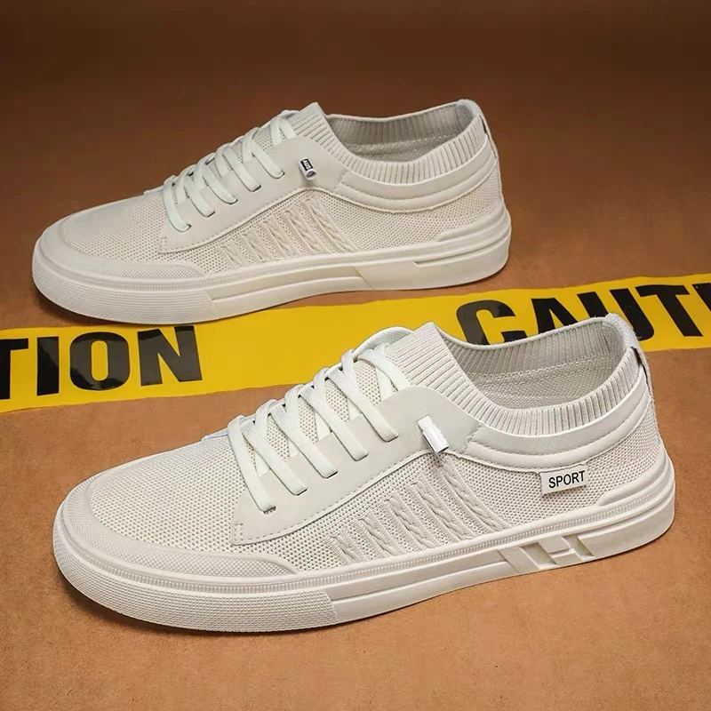 男鞋夏季透气网面薄款防臭休闲运动鞋男士开车一脚蹬飞织袜子板鞋