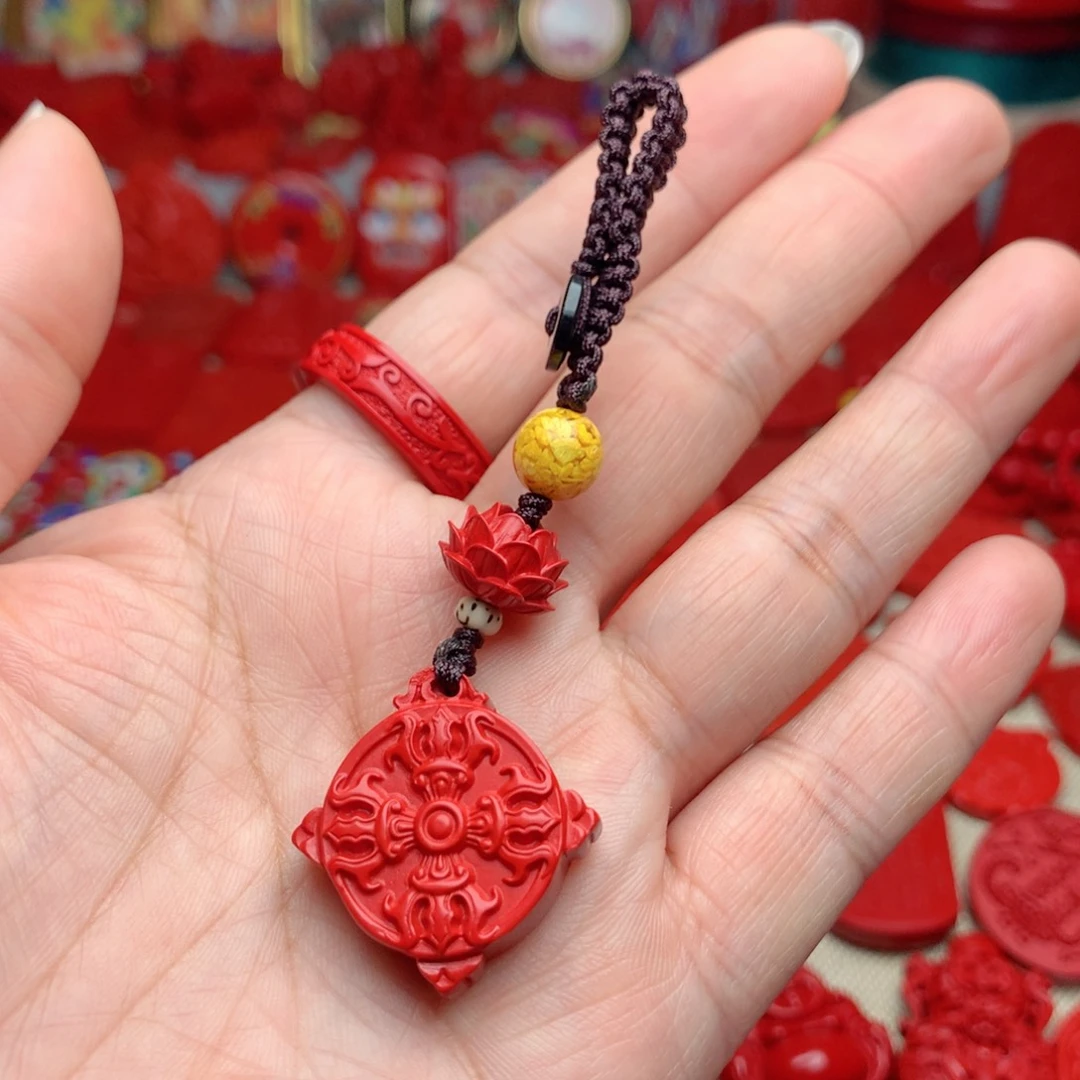 天然辰砂工艺品朱砂钥匙扣