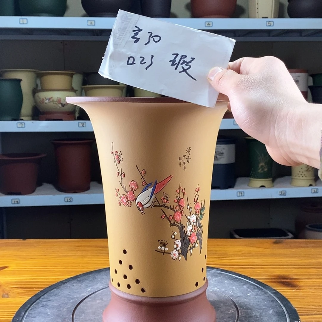 紫砂花盆紫砂兰花盆11