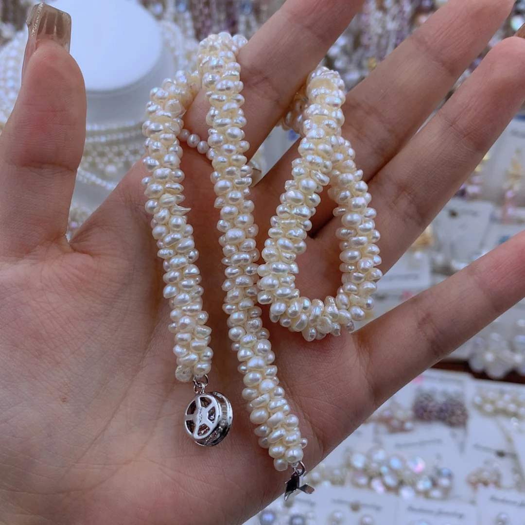 颈饰银S925镶嵌淡水珍珠用****成