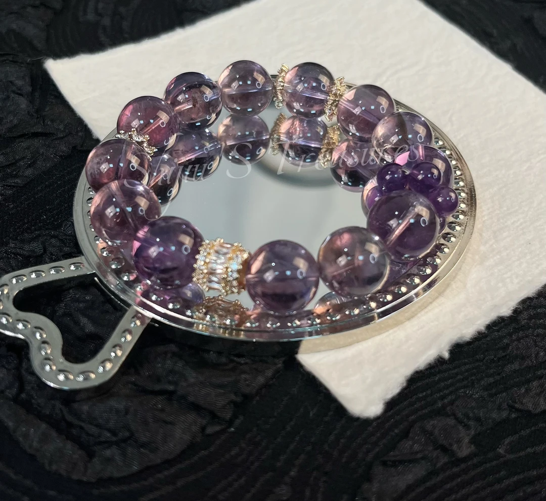 【紫色岛屿】天然水晶手串原创小众设计