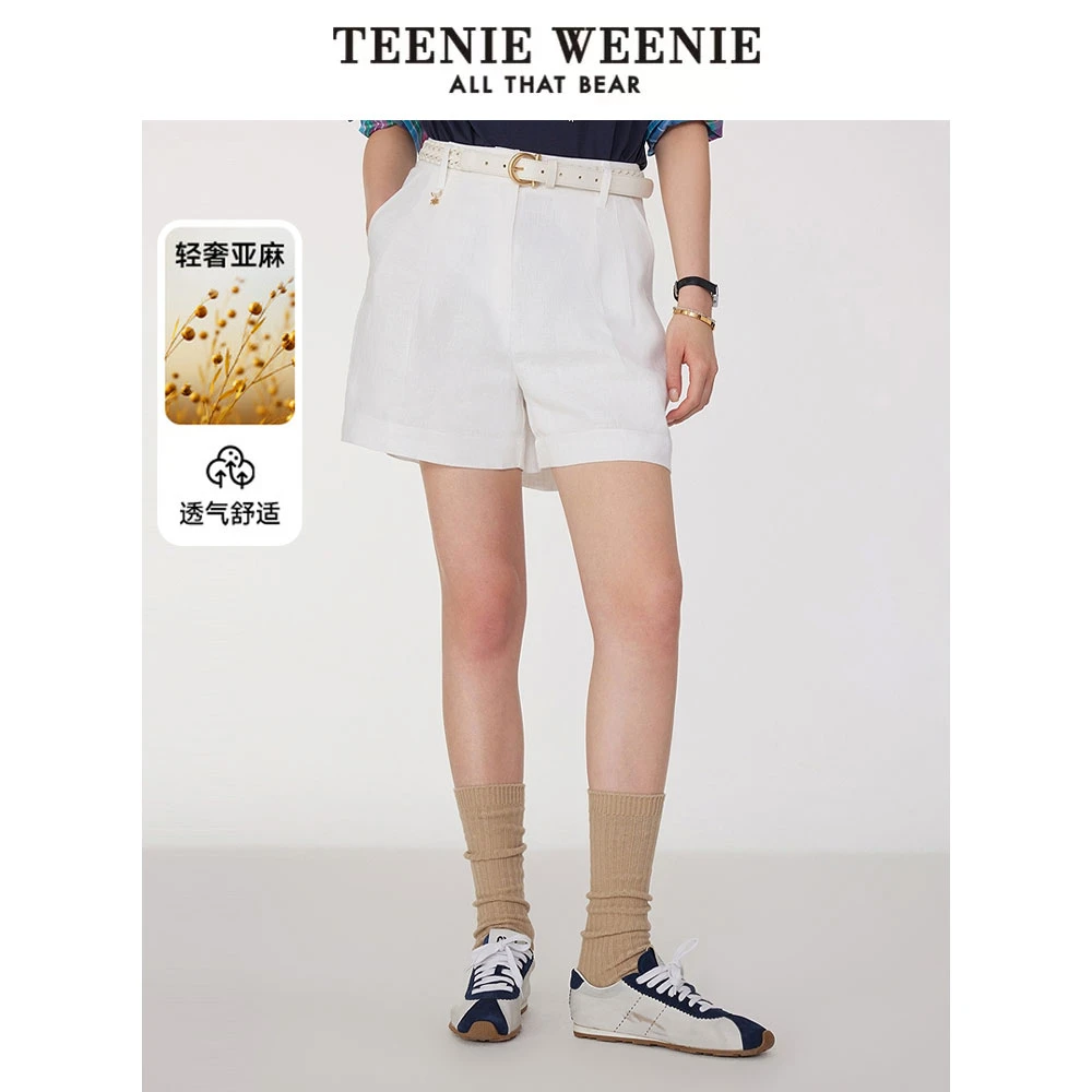 *【亚麻】TeenieWeenie小熊女装短裤25简约时尚通勤裤子TTTH252404W