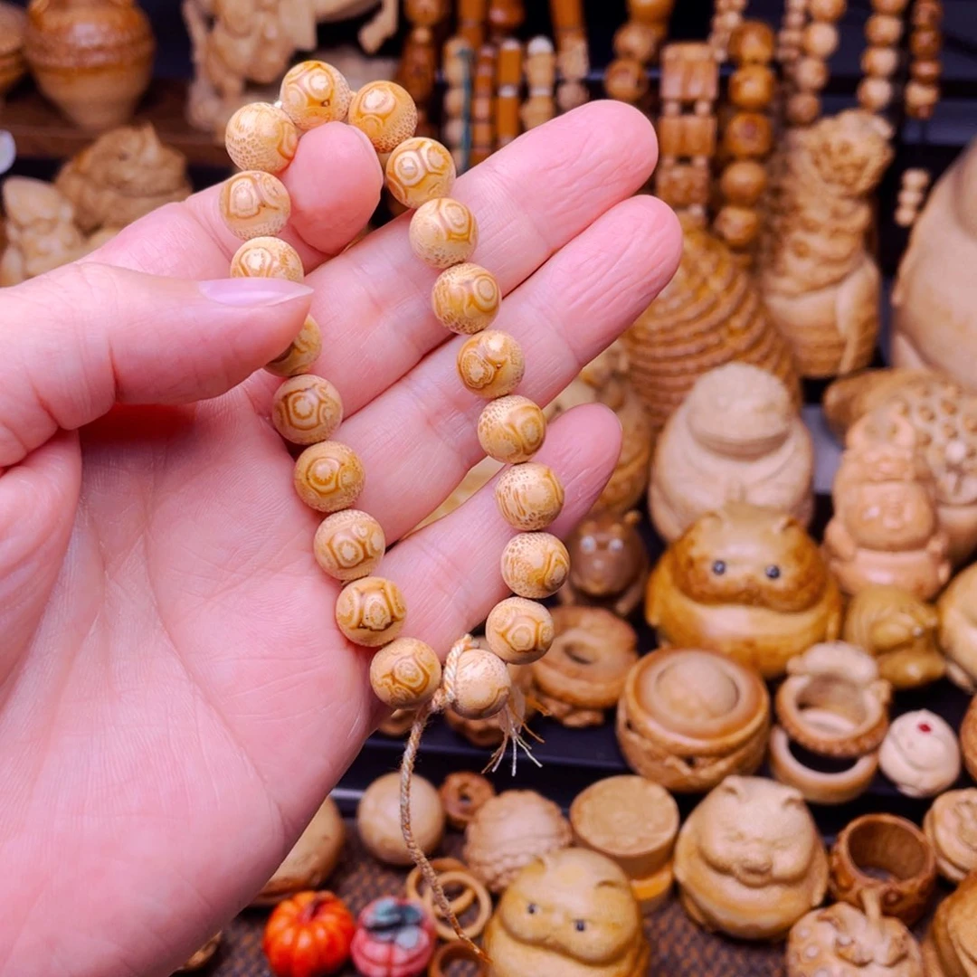 竹中*人竹根雕1.0cm竹钉串把玩件