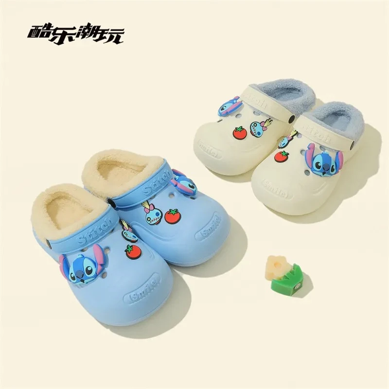 酷乐潮玩迪士尼加绒洞洞鞋拖鞋冬季保暖
