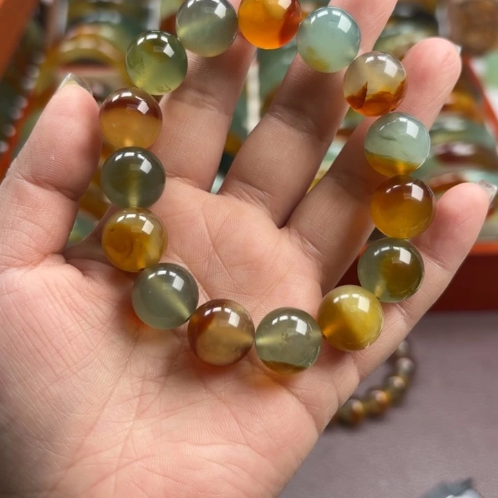 辰***崽蛇纹石玉未镶嵌手镯手串