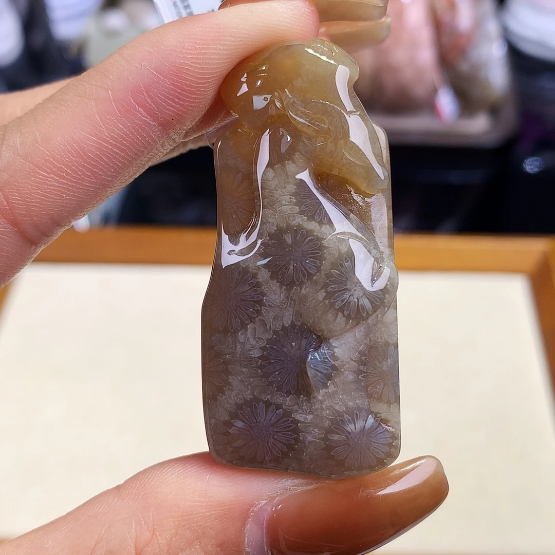 硅化珊瑚（珊瑚玉）未镶嵌吊坠(赠链)64号