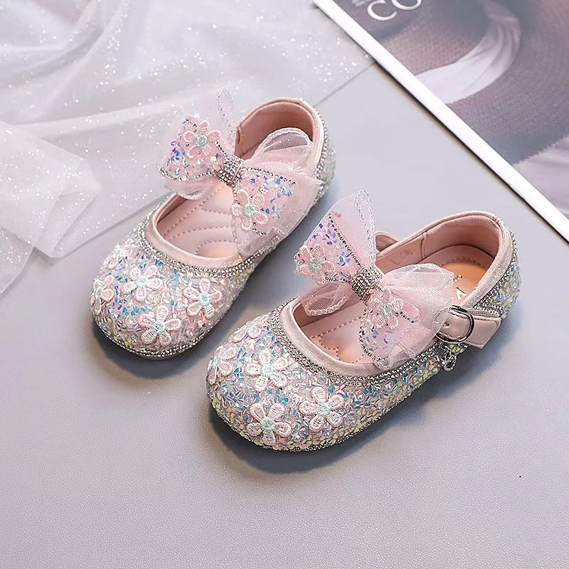 女童公主风民族水晶鞋小女孩软底时尚气质表演鞋子