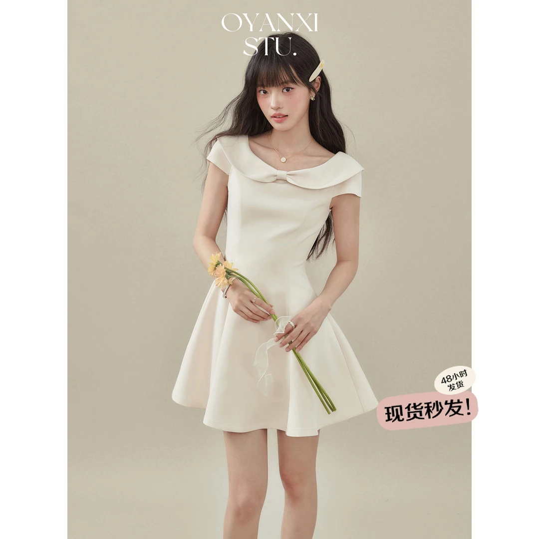 欧阳喜《珍妮公主》夏天甜美连衣裙裙赫本风正式女夏收腰蓬蓬裙子