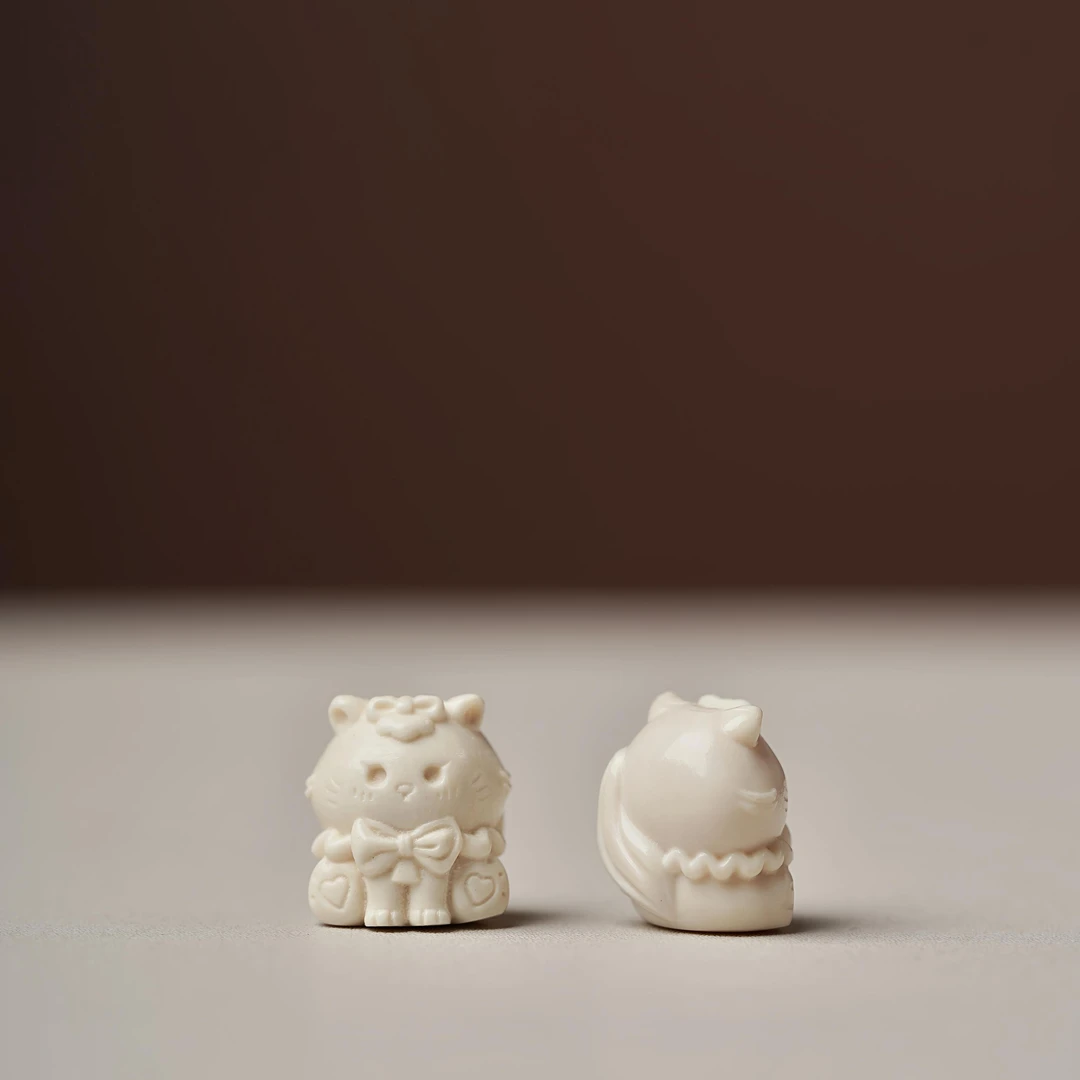 A283-O天然猛犸牙 可爱猫约12.5×14mm支持鉴定 随机一个